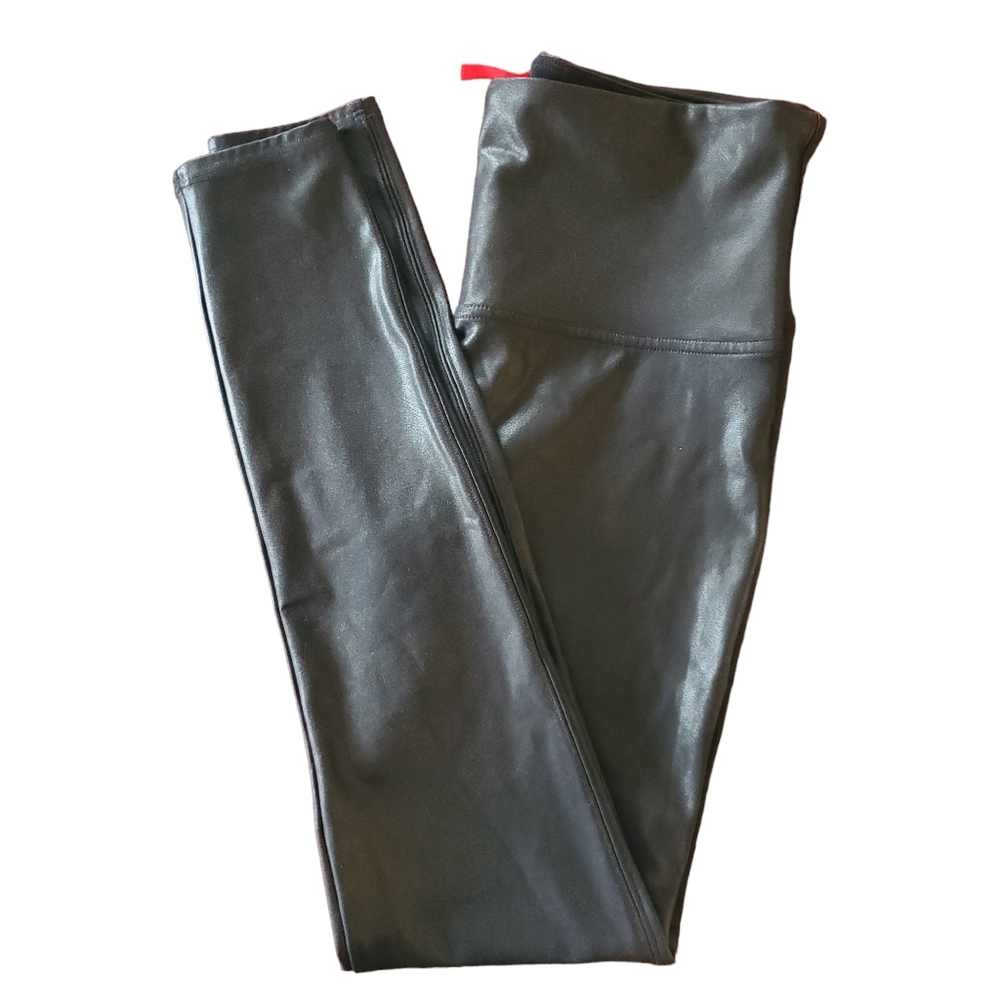 Spanx Faux Leather Leggings In Size Large EUC